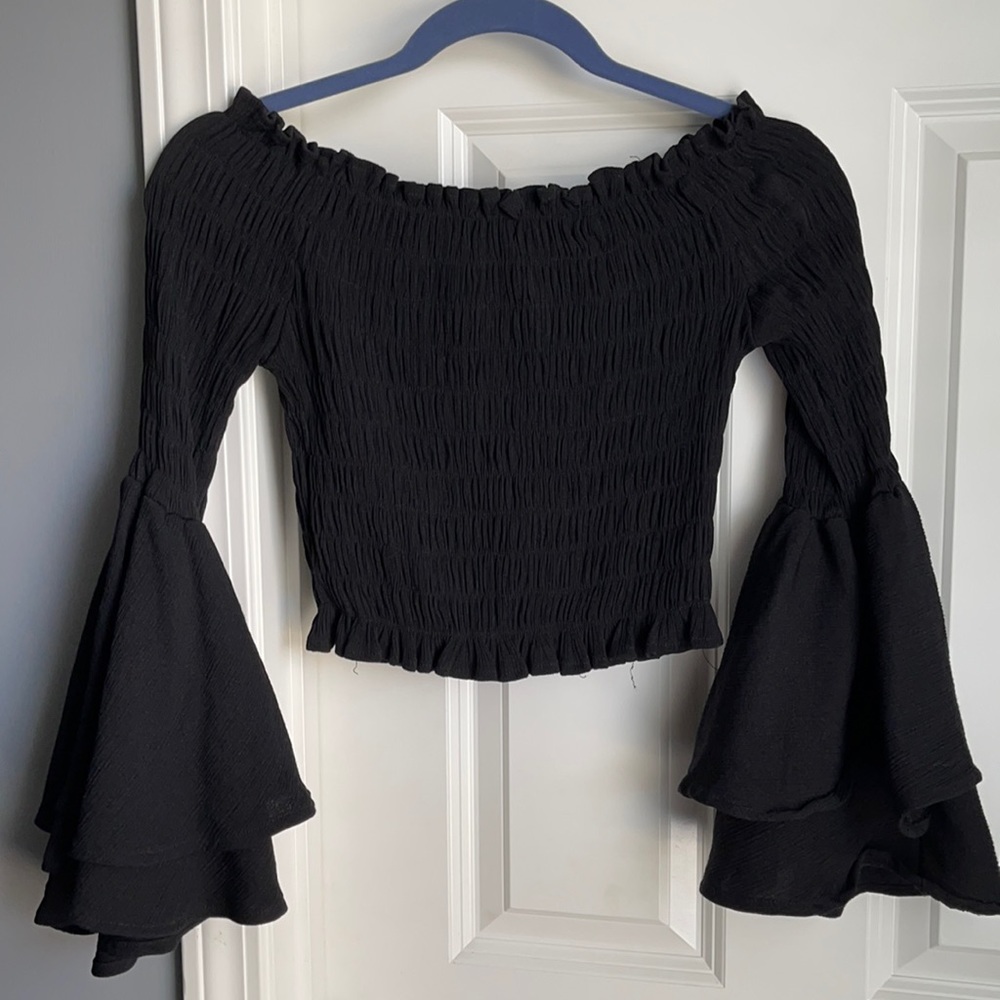 Strapless smocked top